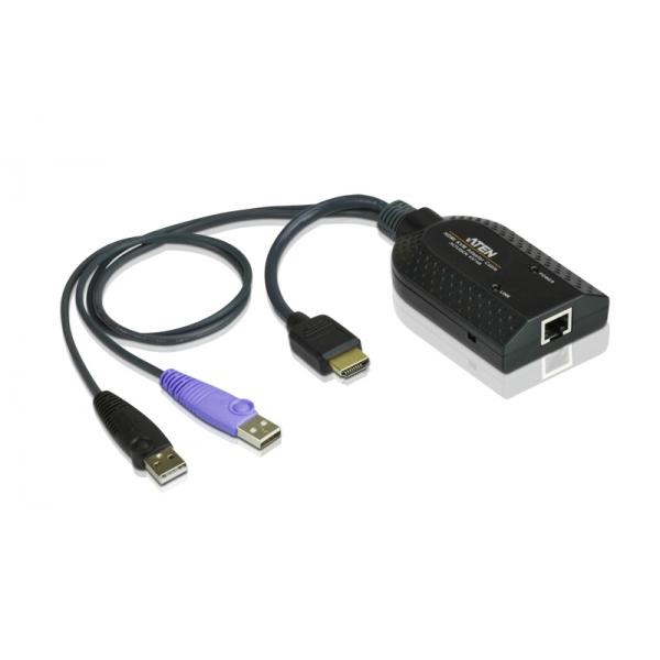 ATEN KA7168 cavo per tastiera, video e mouse Nero (HDMI USB Virtual Media - KVM Adapter Cable with - Smart Card Reader [CPU Module] - Warranty: 24M)