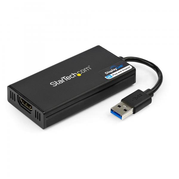 StarTech.com Adattatore da USB 3.0 a HDMI - 4K 30Hz Ultra HD - Certificato DisplayLink - Convertitore per monitor da USB Type-A a HDMI - Video esterno e scheda grafica - Mac e Windows (USB TO HDMI AD