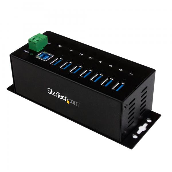 StarTech.com HUB Industriale USB 3.0 a 7 porte - Perno e concentratore USB 3.0 con Protezione ESD (7 PORT USB 3.0 HUB METAL TAA - INDUSTRIAL MOUNTABLE HEAVY DUTY)