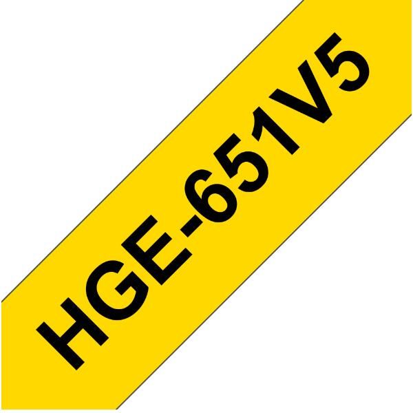 Brother HGE-651V5 nastro per etichettatrice (Brother HGE-651V5 - lamineret b?nd - 5)