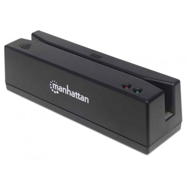 Manhattan 460255 lettore di carte magnetiche USB Nero (USB-A MAGNETIC STRIP CARD READR - -TRIPLE TRACK READER BLACK)