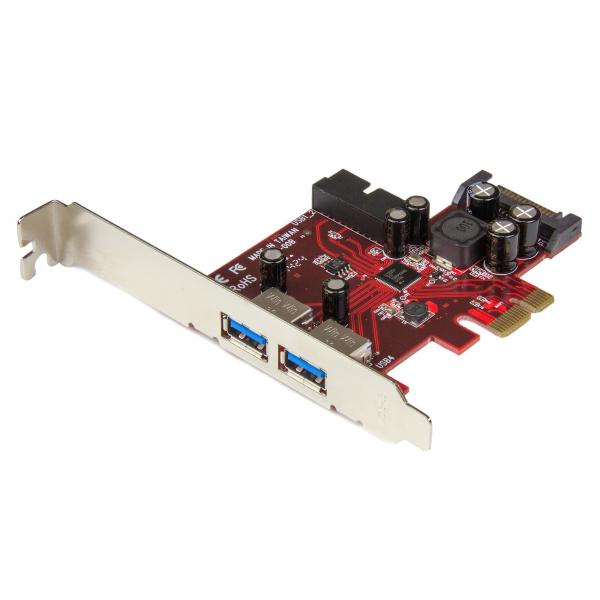 StarTech.com Scheda Espansione PCI Express USB 3.0 a 4 porte - 2 interne, 2 esterne - Adattatore PCIe alimentato SATA (4PORT PCIE USB 3.0 ADAPTER CARD - 2 MOTHERBOARD STYLE HEADERS)