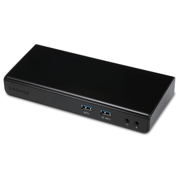 2-Power DOC0101A replicatore di porte e docking station per laptop Nero (USB-A 3.0 Dual 2K Display Dock includes power cable. For UK,EU.)