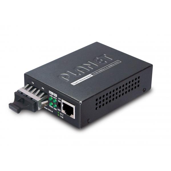 PLANET GT-802 convertitore multimediale di rete 1000 Mbit/s 850 nm Nero (1000Base-T to 1000Base-SX SC - Media Converter - Warranty: 36M)