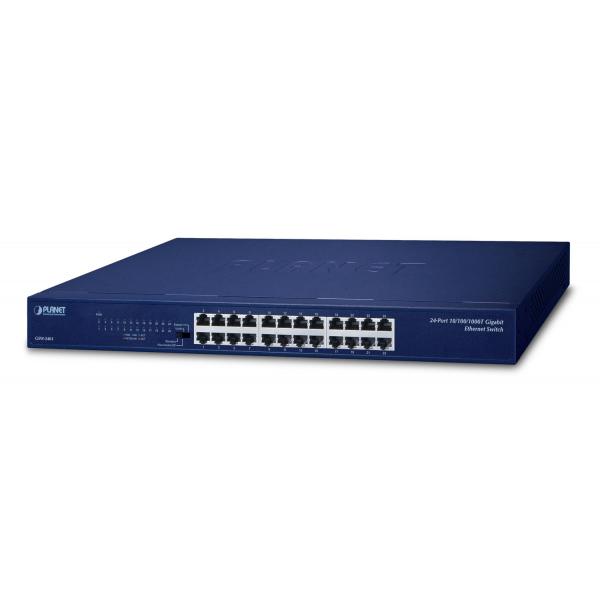 PLANET GSW2401 switch di rete Non gestito Gigabit Ethernet [10/100/1000] 1U Blu (24-P 10/100/1000Mbps Gigabit - Ethernet Switch - Warranty: 36M)