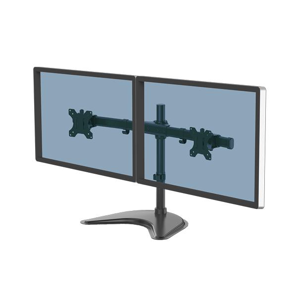 Fellowes Seasa 8043701 Supporti a parete per TV 68,6 cm [27] Scrivania Nero (Freestanding Dual Horizontal Monitor Arm)