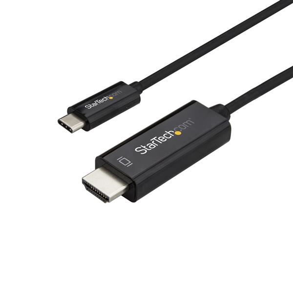 StarTech.com Cavo adattatore USB C a HDMI da 2m - Cavo video USB tipo C a HDMI 2.0 - Compatibile con Thunderbolt 3 - USB Type C Laptop a HDMI Monitor/Display - DP 1.2 Alt Mode HBR2 - Nero (2M USB C T
