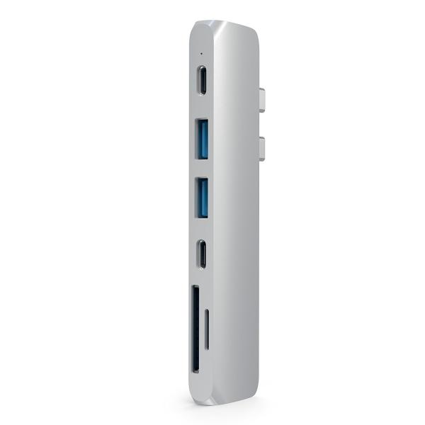 Satechi ST-CMBPS replicatore di porte e docking station per laptop USB 3.2 Gen 1 [3.1 Gen 1] Type-C Argento (Satechi Aluminum Type-C Pro Hub Adapte)