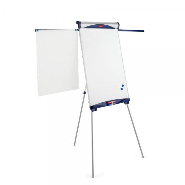 Nobo Portablocco a cavalletto magnetico in acciaio con barra di supporto e bracci estens (Nobo 1901918 Impression Pro Nano Clean Tripod Flipchart Easel including extendable arms)