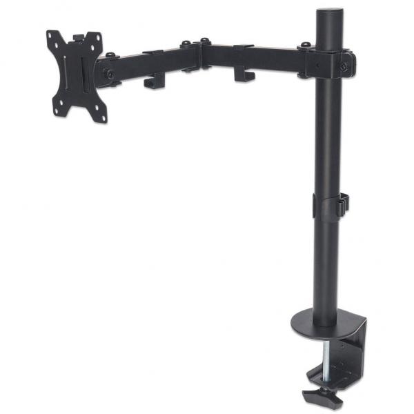 Manhattan 461542 Supporti a parete per TV 81,3 cm [32] Scrivania Nero (TV & Monitor Mount, Desk, Full Motion, 1 screen, Screen Sizes: 10-27, Black, Clamp Assembly, VESA 75x75 to 100x100mm, Max 8kg, L