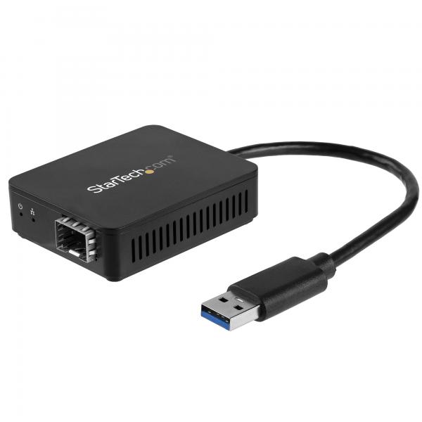 StarTech.com Convertitore da USB 3.0 a fibra ottica - Adattatore compatto da USB a SFP aperto - Adattatore di rete da USB a Gigabit - Compatibile con adattatore in fibra USB 3.0 Multimodale [MMF] / F