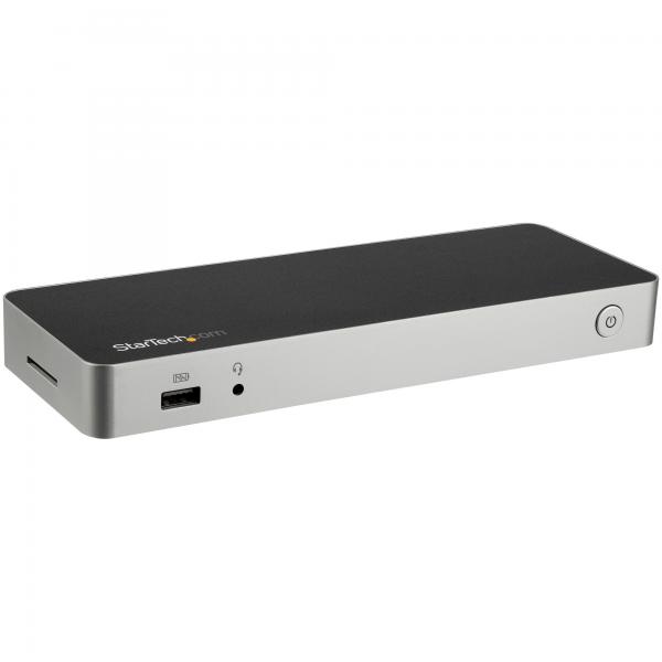 StarTech.com Docking Station USB-C per portatili a doppia uscita Video Dual-4K - USB Power Deliver 60W - Lettore Scheda Memoria SD (DUAL MONITOR USB C DOCK - POWER - DELIVERY 60W - DUAL 4K DP/HDMI S)