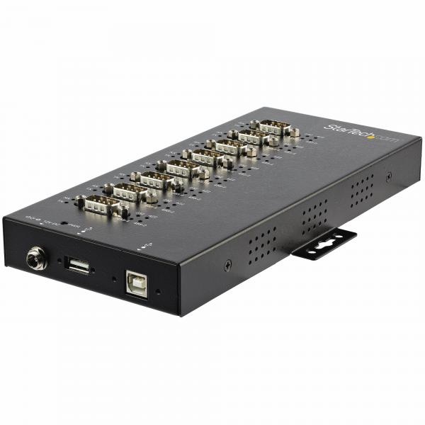 StarTech.com Hub Seriale 8 Porte da USB a RS232/RS485/RS422 -Hub Convertitore industriale da USB 2.0 a DB9 - Protezione IP30 - Hub in Metallo installabile su Barra Din - Protezione ESD 15kV (INDUSTRI
