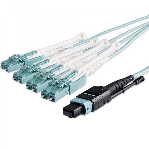 StarTech.com MPO8LCPL10M cavo InfiniBand e in fibra ottica 10 m MPO/MTP 8x LC Colore acqua (10M MTP TO LC BREAKOUT CABLE - OM3 40GB - PUSH/PULL TAB)