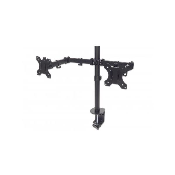 Manhattan 461528 Supporti a parete per TV 81,3 cm [32] Scrivania Nero (TV/MONITOR DESK MOUNT DUAL FULL - -MOTION 27IN CLAMP 100X100MM)