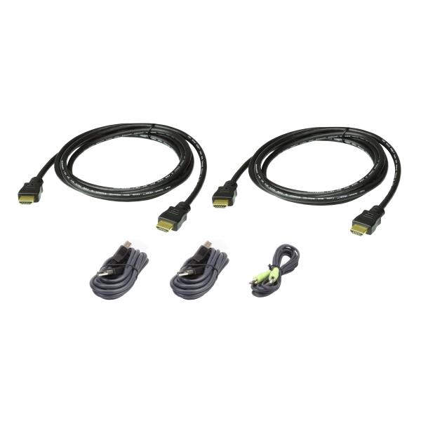 ATEN Kit cavo KVM di sicurezza schermo doppio USB HDMI da 1,8 M (2L-7D02UHX5 2M)
