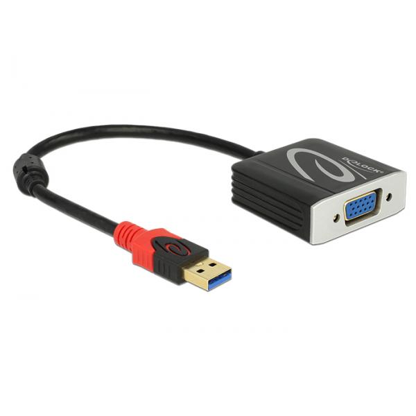 DeLOCK 62738 cavo e adattatore video 0,2 m VGA [D-Sub] Nero (Delock USB 3.0 Type-A male > VGA femal)
