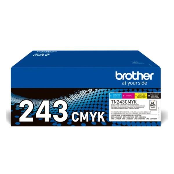 Brother TN-243CMYK cartuccia toner 1 pz Originale Nero, Ciano, Magenta, Giallo (OEM Brother TN243CMYK 4 x 1000 Pages Original Toner Multipack)