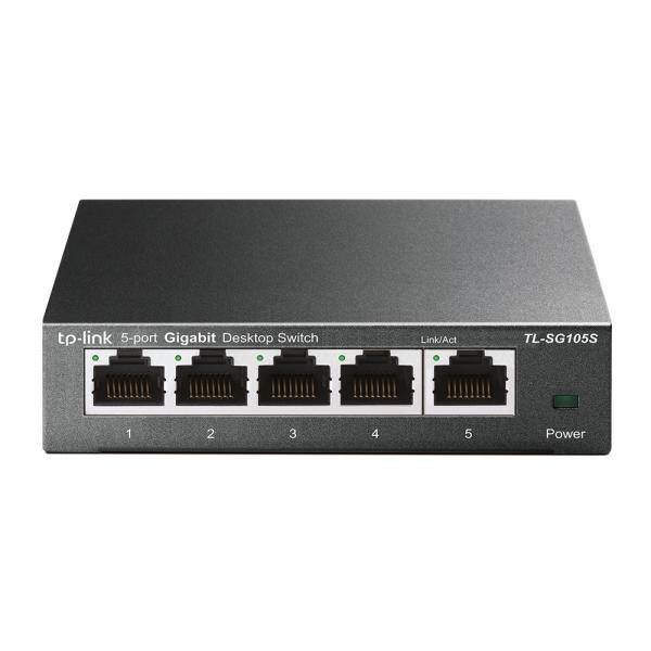 TP-Link TL-SG105S Non gestito Gigabit Ethernet [10/100/1000] Nero (5-Port Desktop Switch - 10/100/1000Mbps, 7.4 Mpps EU - Warranty: 12M)