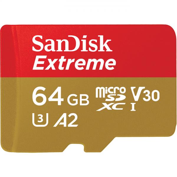 SanDisk Extreme 64 GB MicroSDXC UHS-I Classe 3 (Extreme 64 Gb Microsdxc Uhs-I - Class 3 - Warranty: 12M)