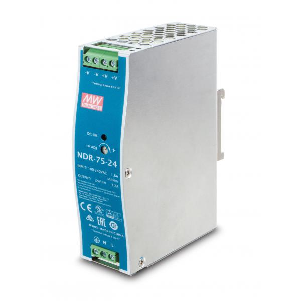 PLANET PWR-75-24 alimentatore per computer 75 W Blu, Grigio (24V, 75W Din-Rail Power Supply - [DR-75-24] - Warranty: 36M)