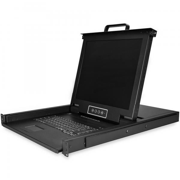 StarTech.com RKCONS1708K console a rack 43,2 cm [17] 1280 x 1024 Pixel Acciaio Nero 1U (8PORT RACKMOUNT KVM CONSOLE - 17IN LCD MOUNT PARTS/CBLS INCL)