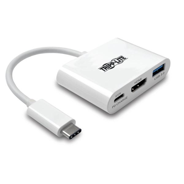 Tripp Lite U444-06N-HU-C replicatore di porte e docking station per laptop USB 3.2 Gen 1 [3.1 Gen 1] Type-C Bianco (Eaton Tripp Lite Series USB C to HDMI Multiport Video Adapter Converter 1080p w/ US