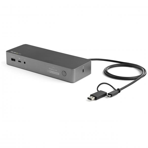 StarTech.com Docking station USB-C e USB-A - Docking station universale per portatili, doppio 4K DP e HDMI, 100W PD, Mac/Windows/Chrome OS, Hub 4x USB 5Gbps, GbE (2 X 4K UNIVERSAL LAPTOP DOCKING - ST