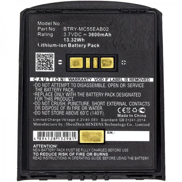 CoreParts MBXPOS-BA0283 Parte di ricambio e accessorio per stampante/scanner Batteria 1 pz (Battery for ZEBRA Scanner - 13.3Wh Li-ion 3.7V 3600mAh - Black, MC55, MC5574, MC5590, MC55A, MC55A0, MC56,