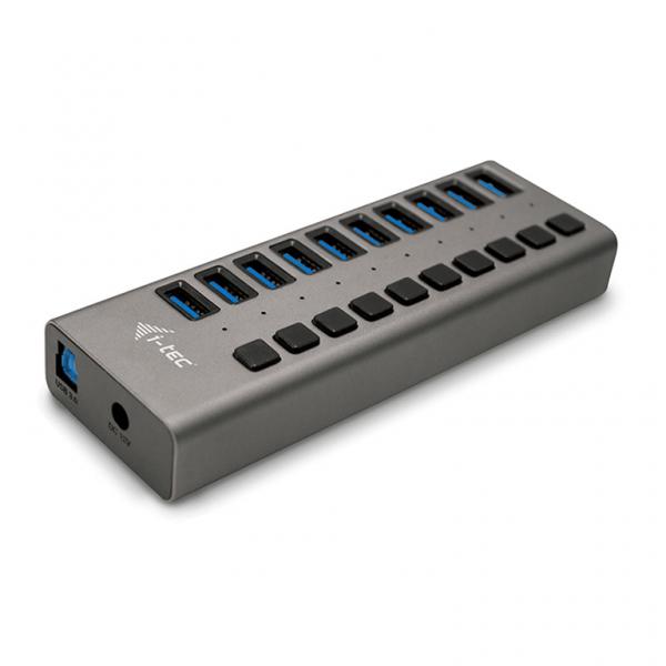 i-tec U3CHARGEHUB10 Caricabatterie per dispositivi mobili Universale Grigio AC Ricarica rapida Interno (I-TEC USB 3.0 HUB 10 PORT 48 W - I-TEC USB 3.0 HUB 10 PORT 48 W)