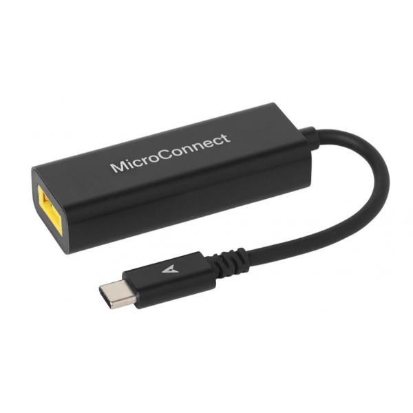 Microconnect USB3.1C-LEN scheda di interfaccia e adattatore (USB-C to Square Lenovo Plug - Power Adapter, Black - Input : 16-21V 3A, Output: 5V/9V/12V/15V 3A, 20V 2.25A - Warranty: 300M)