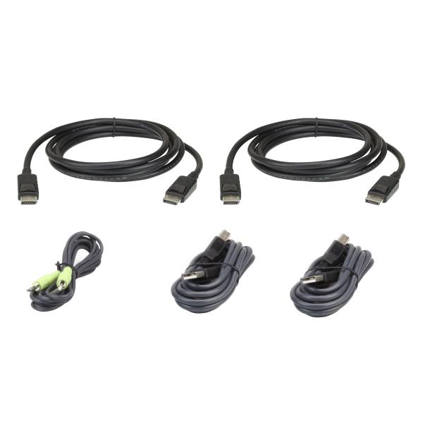 ATEN Kit cavo KVM di sicurezza USB DisplayPort a visualizzazione doppia da 3 M (ATEN 2L-7D03UDPX5 - Kabels?t til tasta)