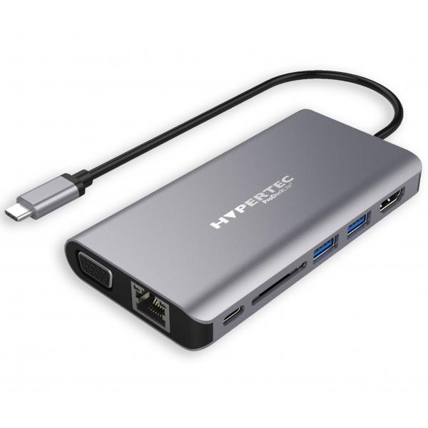 Hypertec ProDock HYP-USBCPD-L2 replicatore di porte e docking station per laptop Cablato USB 3.2 Gen 1 [3.1 Gen 1] Type-C Argento (Hypertec ProDockLite Gen2 - Universal USB-C Dock with HDMI or VGA Si