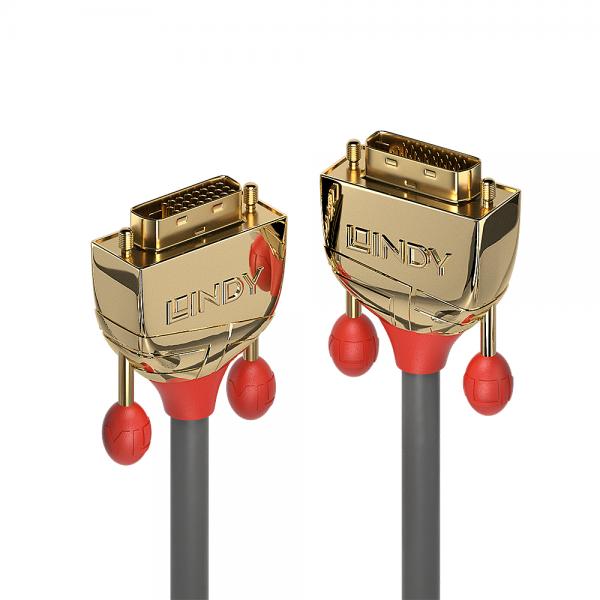 Lindy 36200 cavo DVI 0,5 m DVI-D Grigio (0.5M DVI-D DUAL - LINK KABEL GOLD LINE)