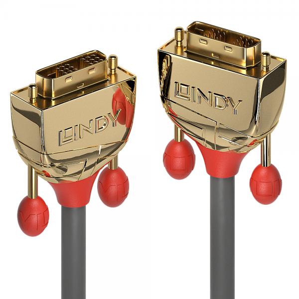 Lindy 36217 cavo DVI 20 m DVI-D Oro, Grigio (20m DVI-D SLD Single Link - Cable, Gold Line - Warranty: 300M)