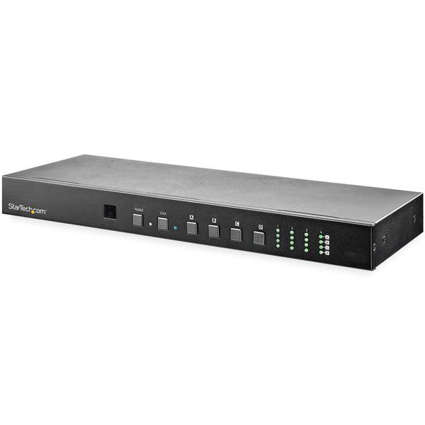 StarTech.com Matrice Switch HDMI 4x4 con controllo Audio e Ethernet - Switch Video HDMI 4K 60Hz - Splitter HDMI 2.0 montabile a rack con telecomando (4X4 HDMI MATRIX SWITCH W/AUDIO - REMOTE ETHERNET