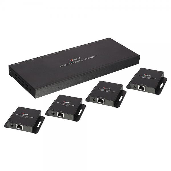 Lindy 38155 estensore KVM Trasmettitore e ricevitore (70M CAT.6 4 PORT HDMI IR SPLITTER)