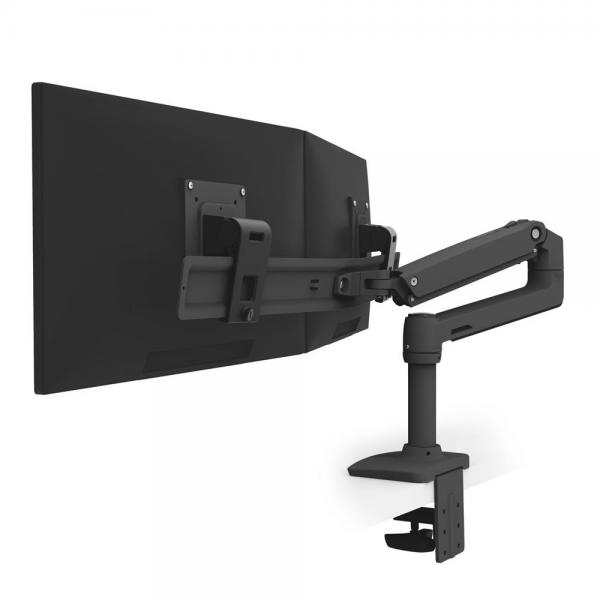 Ergotron LX Series 45-489-224 Supporti a parete per TV 63,5 cm [25] Scrivania Nero (LX DESK DUAL DIRECT ARM MATTE BLACK)