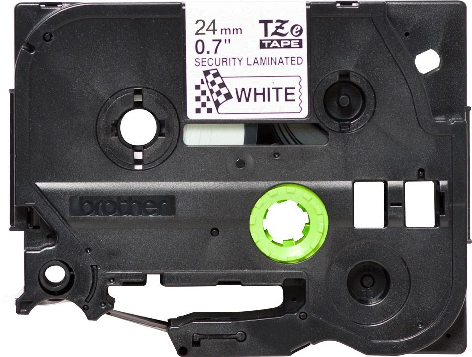 Brother TZE-SE5 nastro per etichettatrice Nero su bianco TZ/TZe (Brother TZESE5 Black on White 8M x 24mm Security Tape)