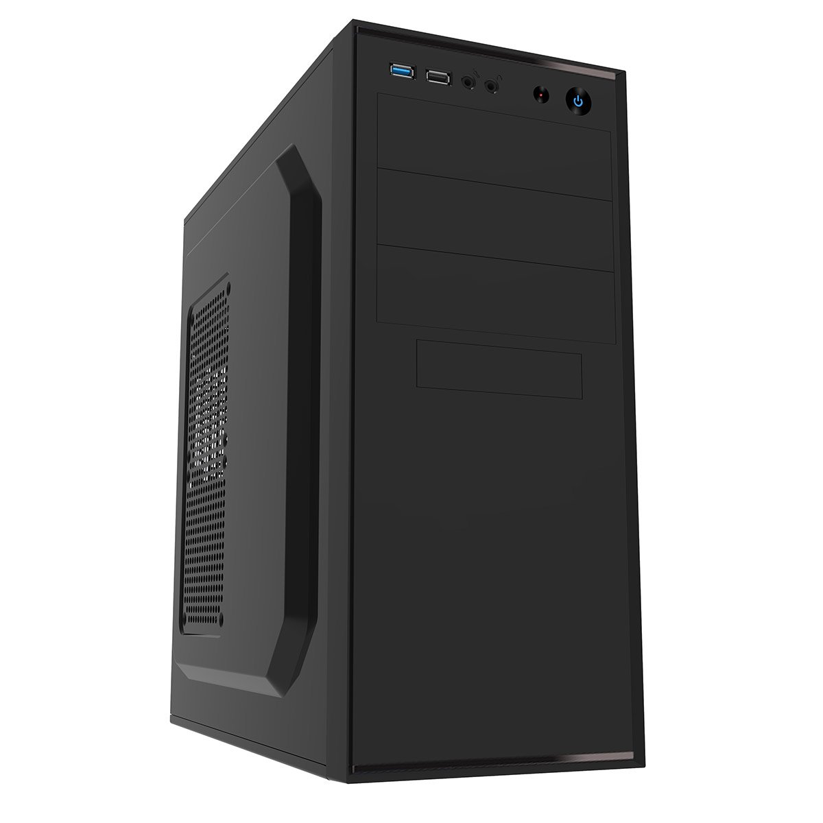 CiT Jet Stream Mid Tower 1 x USB 3.0 / 1 x USB 2.0 Black & Silver Case with 500W PSU