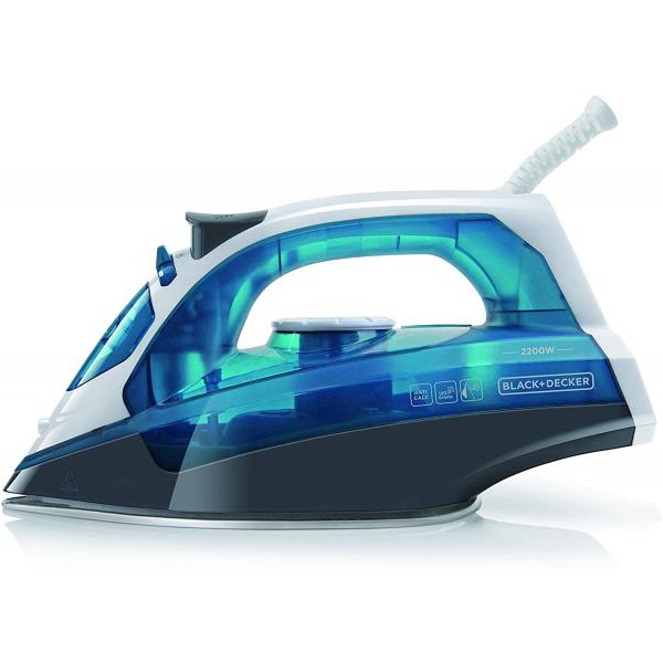Black & Decker BXIR2200E ferro da stiro Ferro a vapore Acciaio inossidabile 2200 W Nero, Blu, Bianco (BLACK+DECKER Strygejern Steam Iron Bl?)