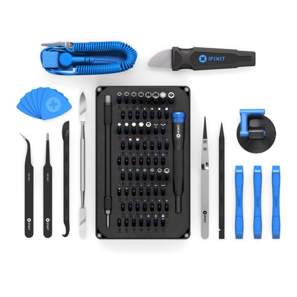 iFixit EU145307-4 strumento di riparazione di dispositivi elettronici (Pro Tech Toolkit - Toolkits, Universal, Opening - pick,Screwdriver,Spudger,Suction cup,Tweezer, Black,Blue,Stainless steel, - Wa