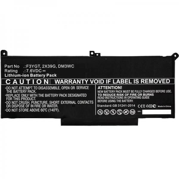 CoreParts MBXDE-BA0142 ricambio per laptop Batteria (Laptop Battery for Dell - 44.08Wh 7.6V 5800mAh 44Wh 4 - cells Li-Po 7.6V 5800mAh black, DELL Latitude 12 7000, Latitude 12 7290, - Warranty: 12M)