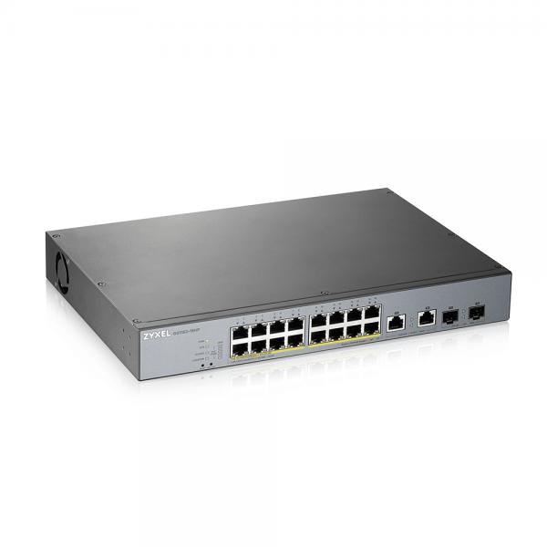 Zyxel GS1350-18HP Gestito L2 Gigabit Ethernet [10/100/1000] Supporto Power over Ethernet [PoE] Grigio (GS1350-18HP 18 Port managed CCTV PoE switch long range 250W [1 year NCC Pro pack license bundled