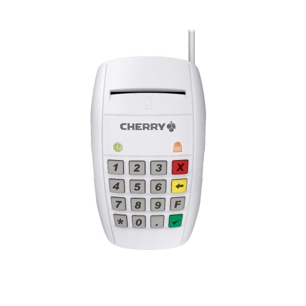 CHERRY ST-2100 Lettore di controllo degli accessi intelligente Bianco (CHERRY Smartcard Terminal ST-2100 white USB Contact Smart Card Terminal)