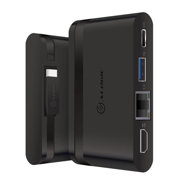 ALOGIC UCTDHDES replicatore di porte e docking station per laptop Cablato USB 3.2 Gen 1 [3.1 Gen 1] Type-C Nero (USB-C TRAVEL DOCK - ESSENTIAL/USB-C TO HDMI 1.4 4K 3)