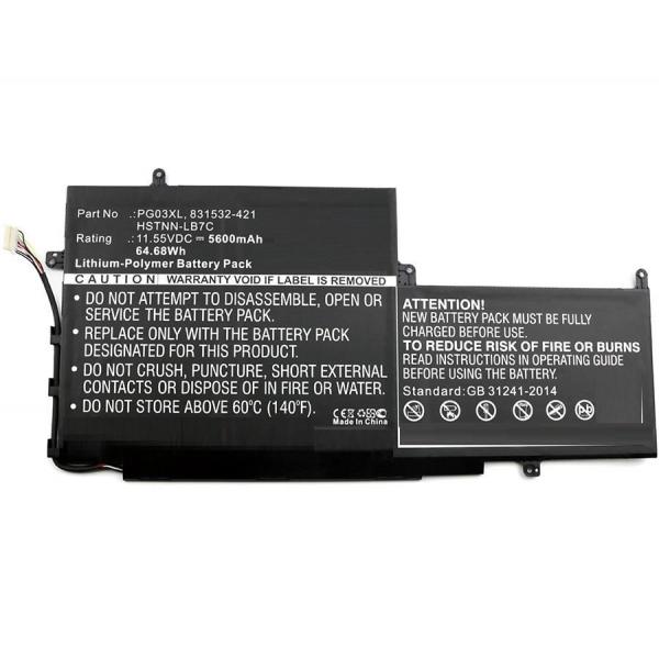 CoreParts MBXHP-BA0065 ricambio per laptop Batteria (Laptop Battery for HP 64.68Wh - 11.55V 5600mAh 65Wh Li-Pol - 11.55V 5600mAh Black, Spectre X360 15, Spectre X360 15 AP011DX, Spectre X360 15 - War