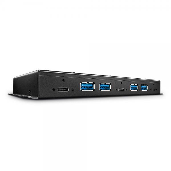 Lindy 43275 hub di interfaccia USB 3.2 Gen 2 [3.1 Gen 2] Type-A 10000 Mbit/s Nero (7 Port Usb 3.1 Gen 2 Metal Hub - Warranty: 24M)