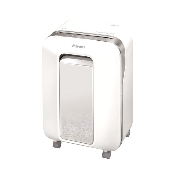 Fellowes LX Series LX201 distruggi documenti Taglio a frammenti 23 cm Argento, Bianco (Powershred LX201 White Shredder [Micro Cut] 230v UK)