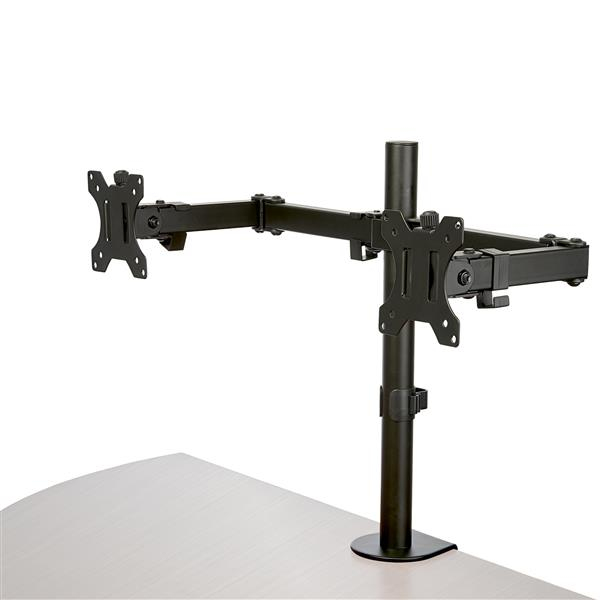 StarTech.com Staffa per due monitor con montaggio su scrivania - Design a barre trasversali - Articolabile - Acciaio (DESK MOUNT DUAL MONITOR ARM - ERGONOMIC VESA MOUNT STAND)
